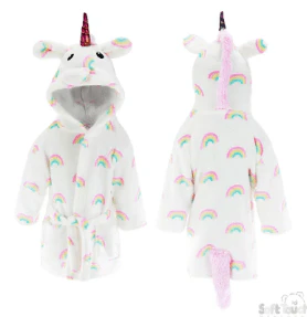 Unicorn Baby Toddler Hooded Dressing Gown - 18-24m - Image 2