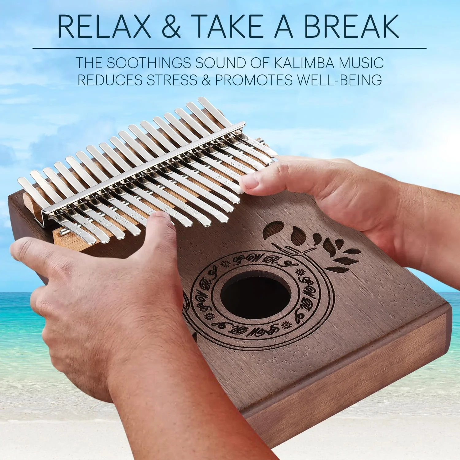 UNOKKI Kalimba 17 Key Thumb Piano - Chocolate Brown - Image 4
