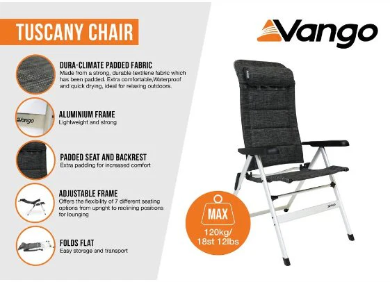 Vango Tuscany Chair - Grey Marl - Image 3