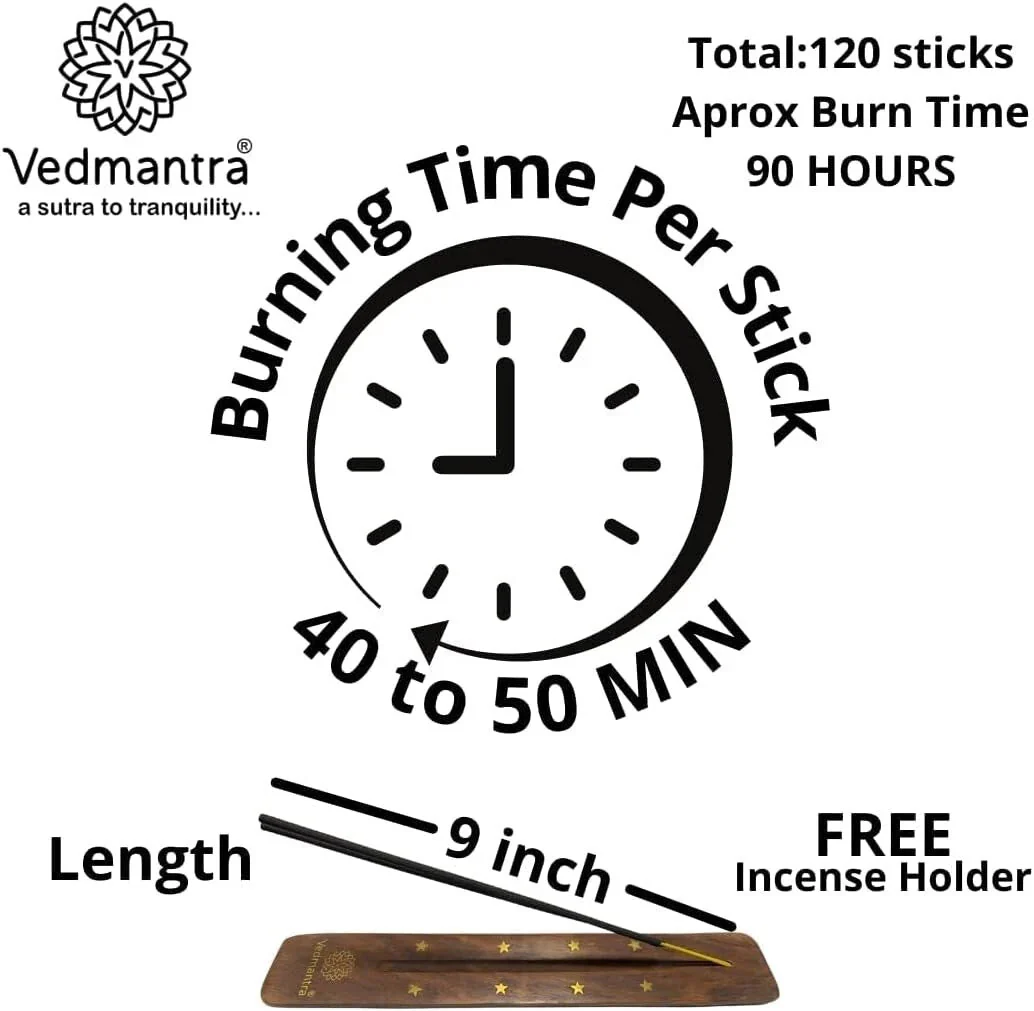 Vedmantra Lemon Grass Incense Sticks (6 Packs of 20) - Image 3