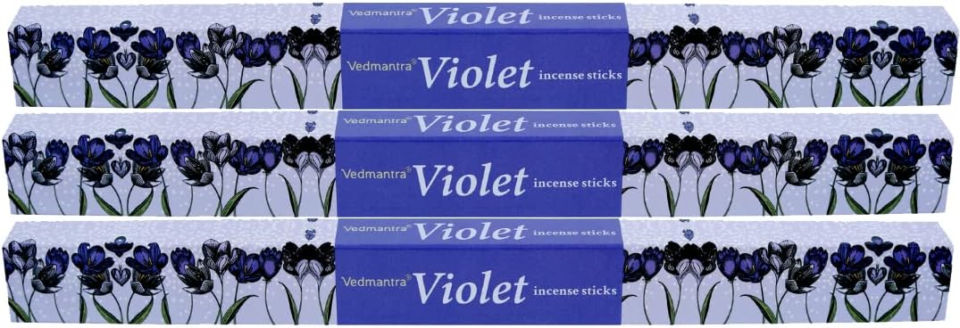 Vedmantra Violet Incense Sticks With Incense Holder - 6 Pack X 20 Sticks - Image 5