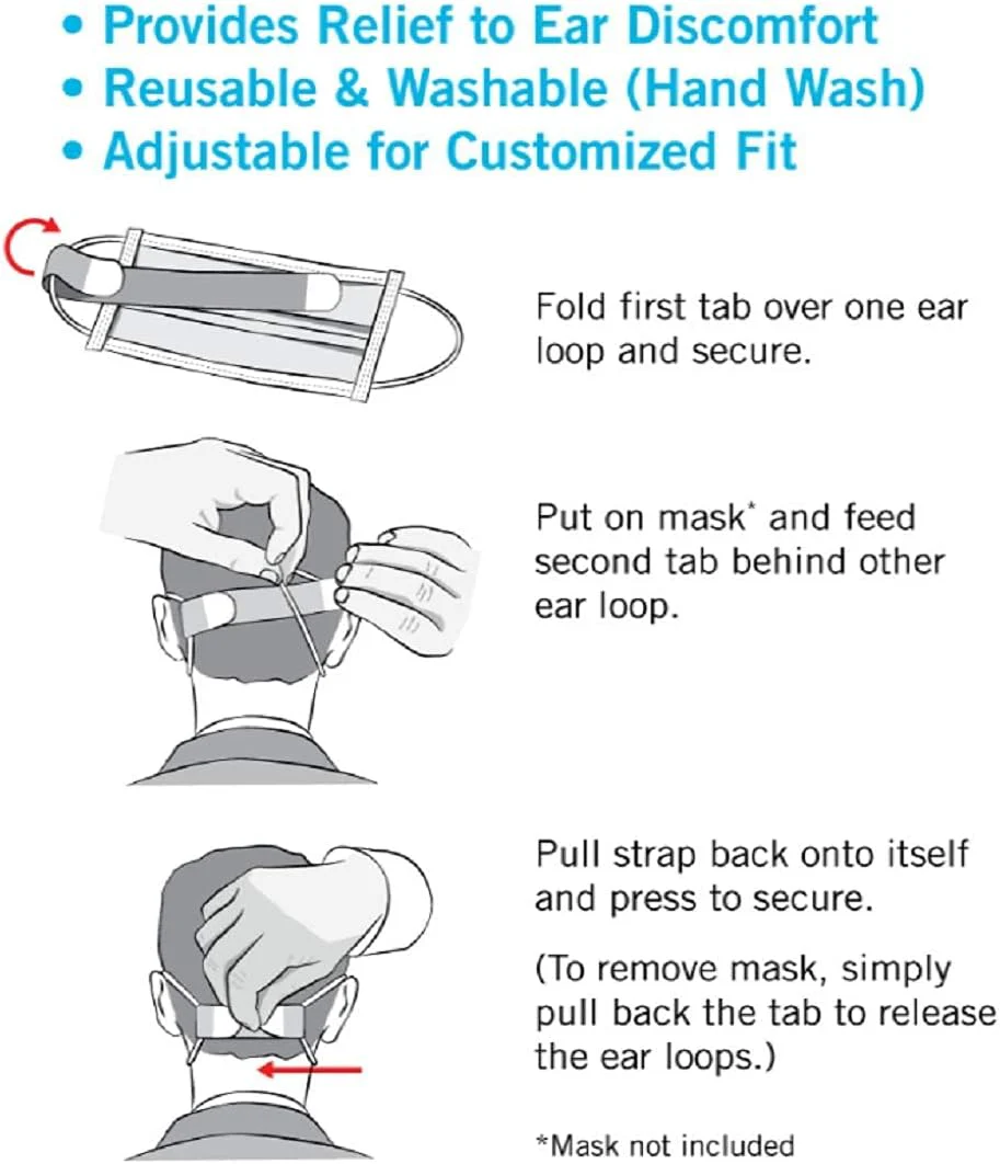 VELCRO® Face Mask Extender Straps - 8 Pack (Black) - Image 2