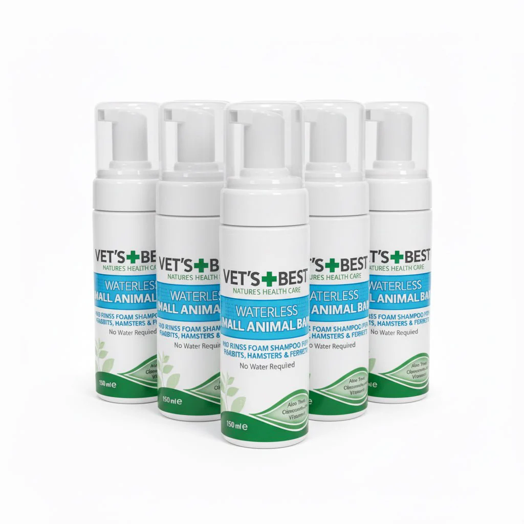 Vet's Best Aloe Vera Waterless Foam Small Animal Bath 150ml x6