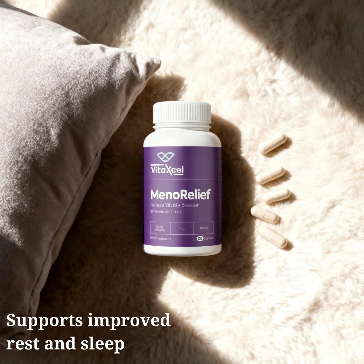 VitaXcel Meno Relief Female Vitality Booster - 120 Capsules - Image 3