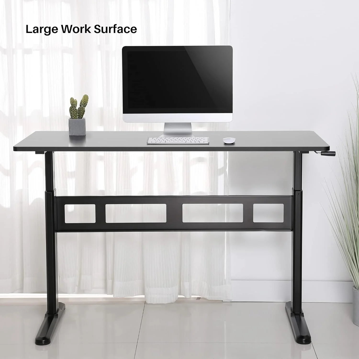 VonHaus Height Adjustable Large Standing Desk - 140cm - Image 6