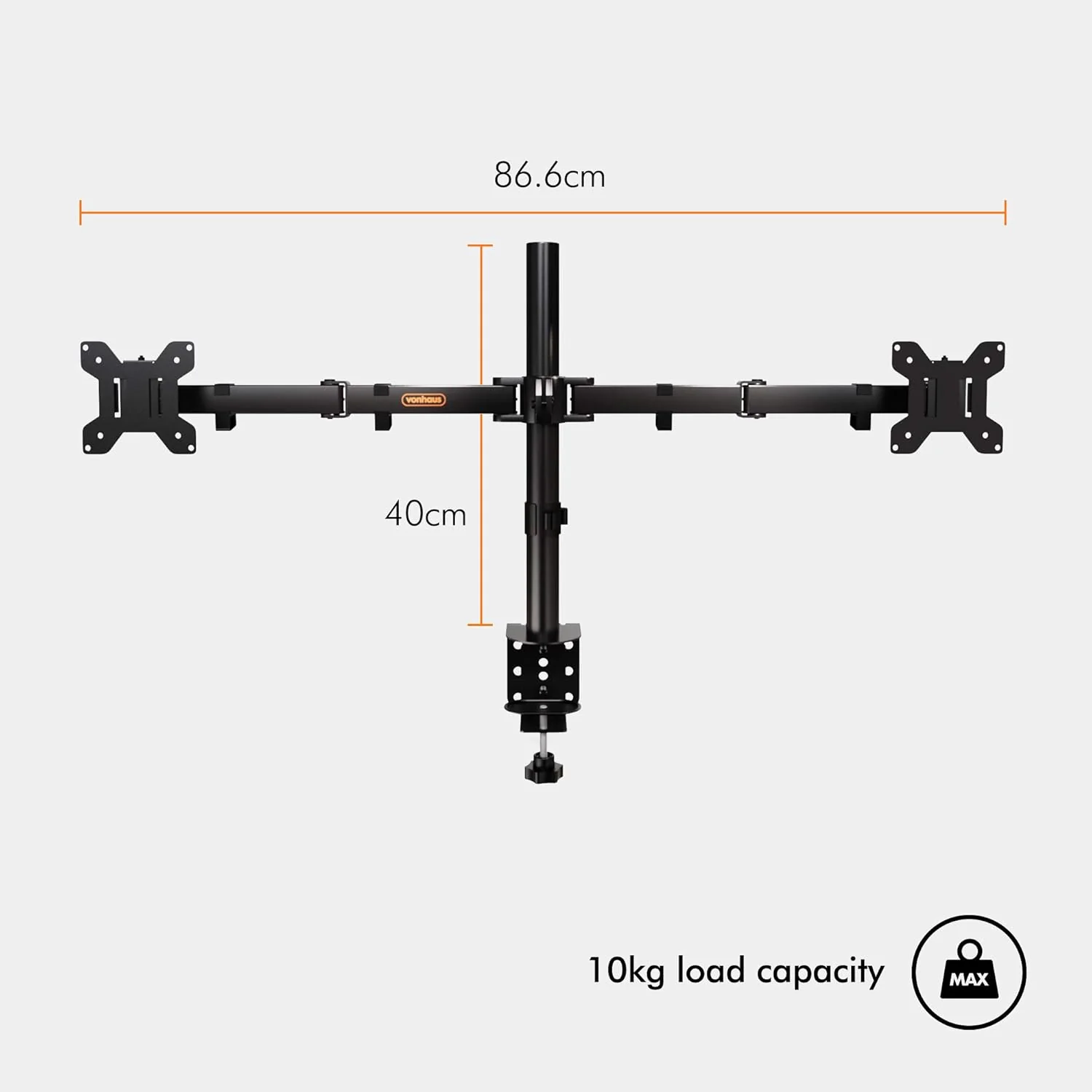VonHaus Dual Monitor Stand for 13-27" Screens - Image 5