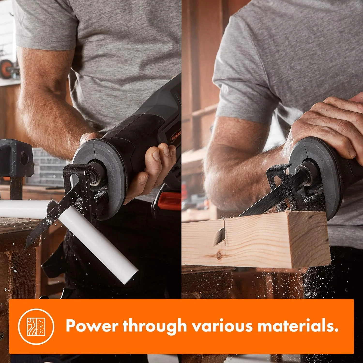 VonHaus E-Series 18V Cordless Reciprocating Saw Tool - Image 3