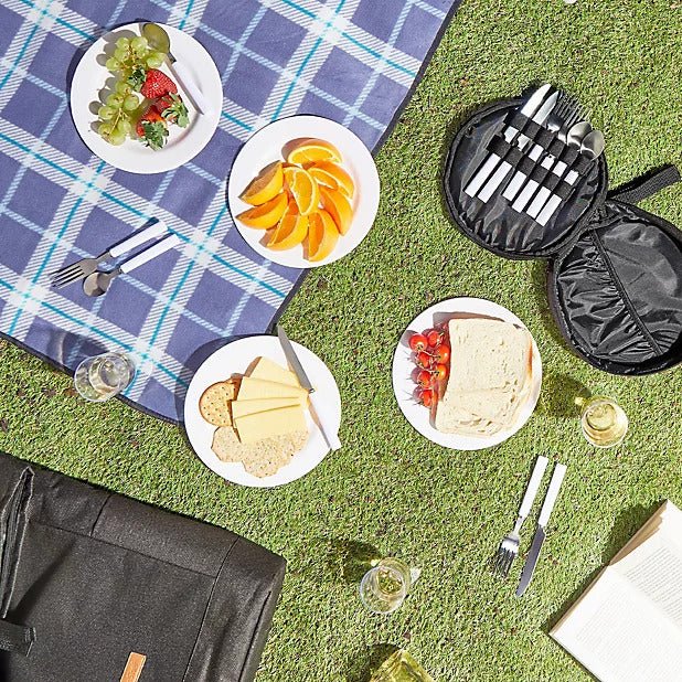 VonShef 4 Person Geo Grey Picnic Backpack - Image 4