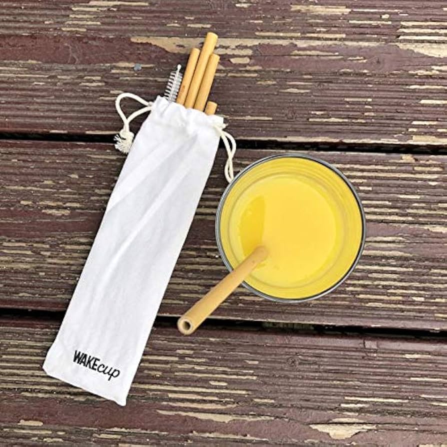 WakeCup Reusable Bamboo Straws - 8 pack - Image 3