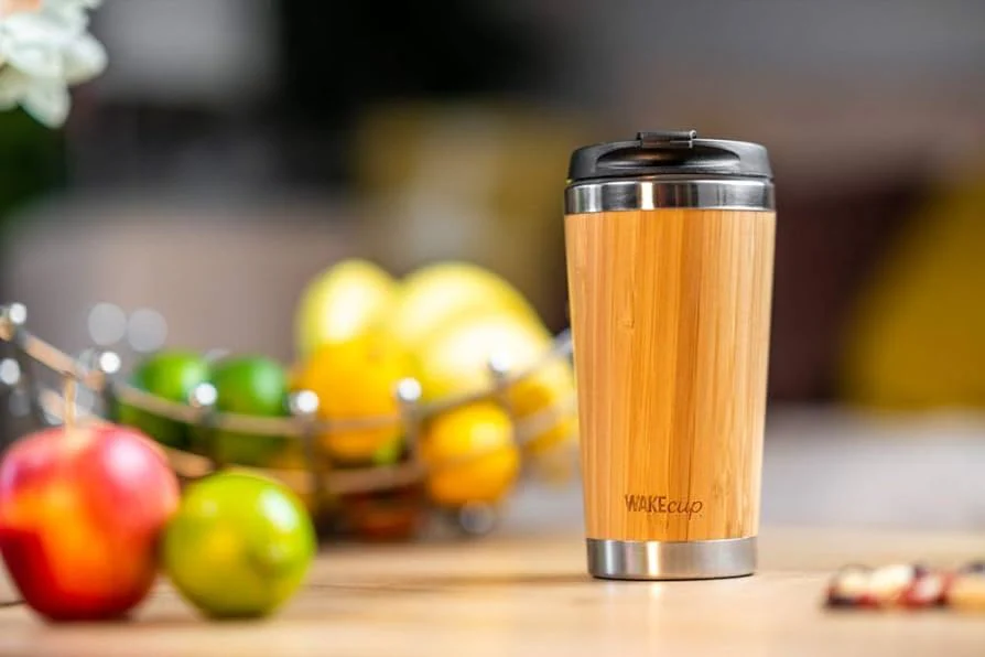 WakeCup Reuseable Bamboo Coffee Cup 420ml - Image 2