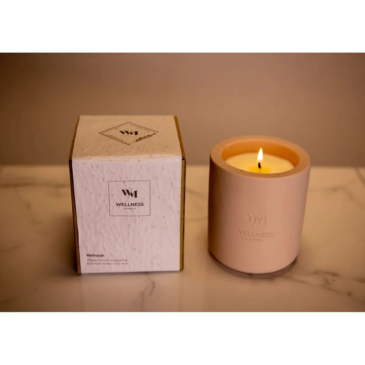 Wellness By Manuel REFRESH Scented Designer Candle - Eucalyptus & Peppermint (3 Pack) - Image 4
