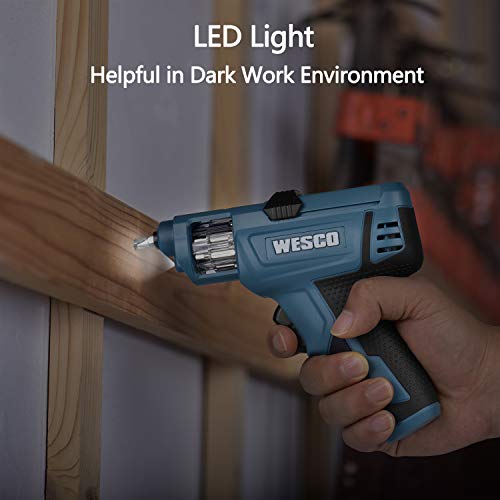 Wesco 3.6 Volt Lithium Screwdriver, Powerful, With Led Light, 6 Bits Included - Image 2