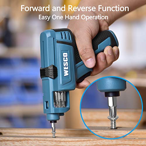 Wesco 3.6 Volt Lithium Screwdriver, Powerful, With Led Light, 6 Bits Included - Image 3