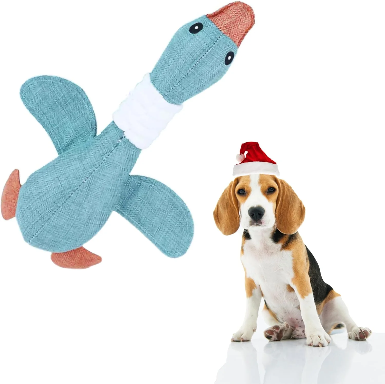 Wild Goose Squeaky Dog Toys for Small to Medium Dogs (Grey & Blue) - Image 6