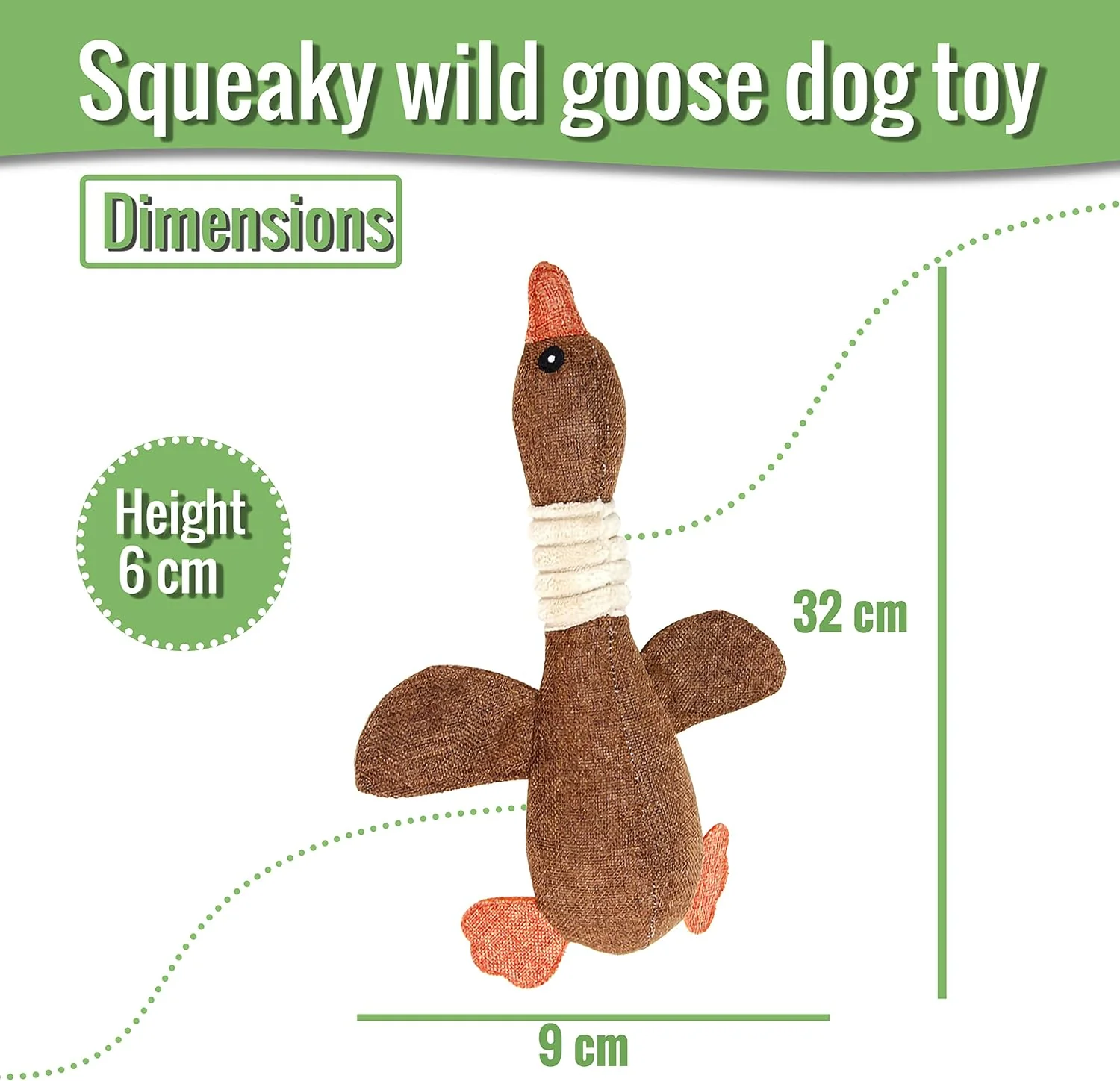 Wild Goose Squeaky Toy for Small to Medium Dogs - Image 2