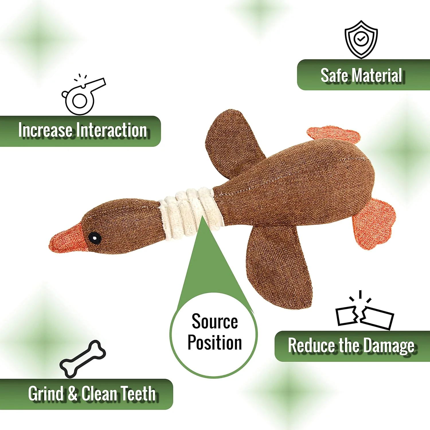 Wild Goose Squeaky Toy for Small to Medium Dogs - Image 4
