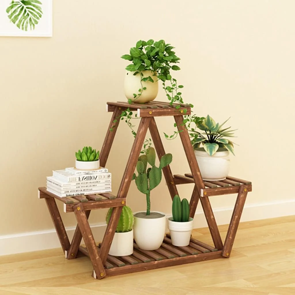 Wooden Plant Stand for Indoor and Outdoor Use - 4 Levels - Image 2