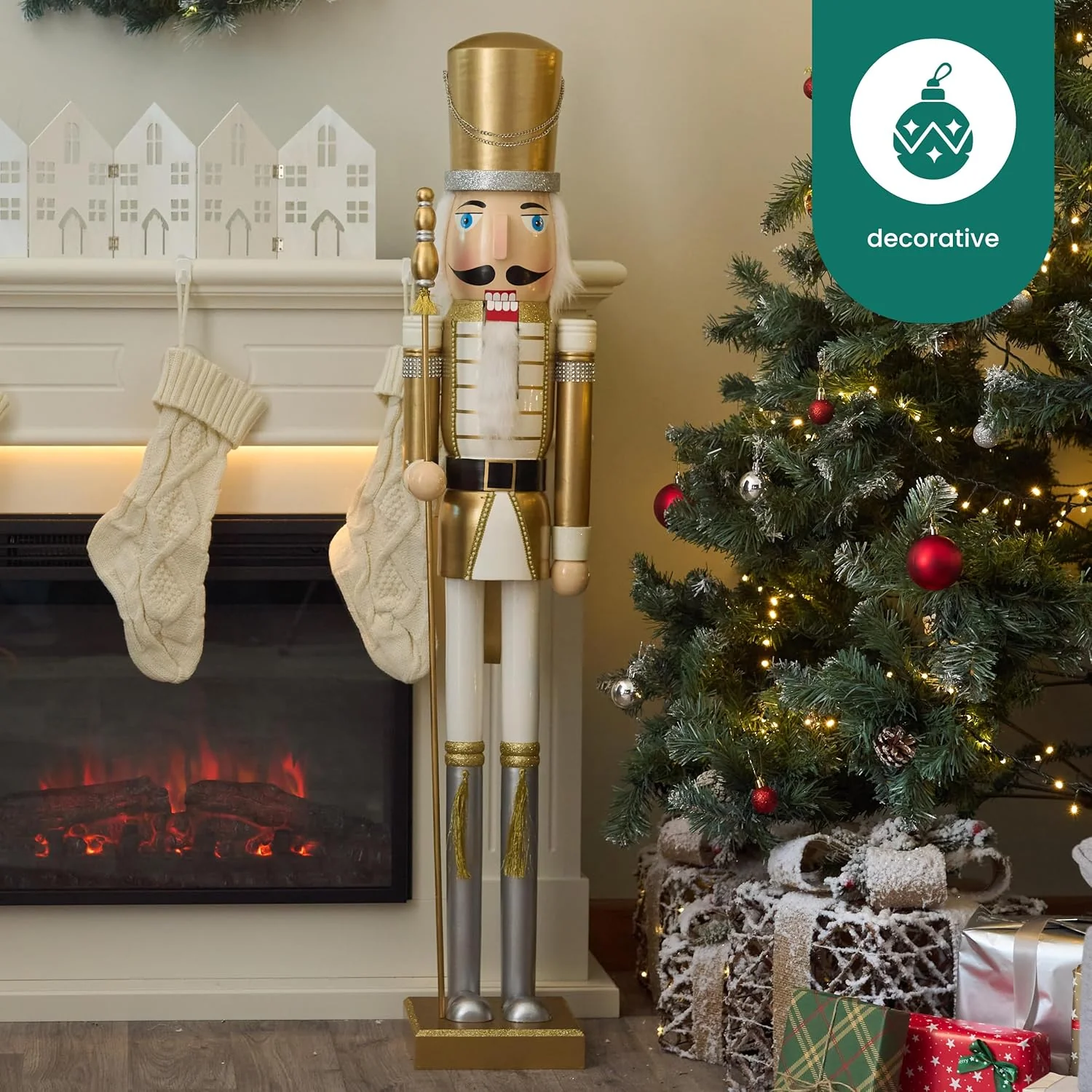XXL Handmade Giant Wooden Christmas Nutcracker Soldier King, 120cm / 4ft - Image 5