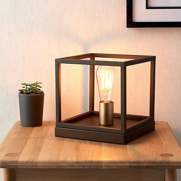 York Square Matt Bronze effect Table lamp - Image 2