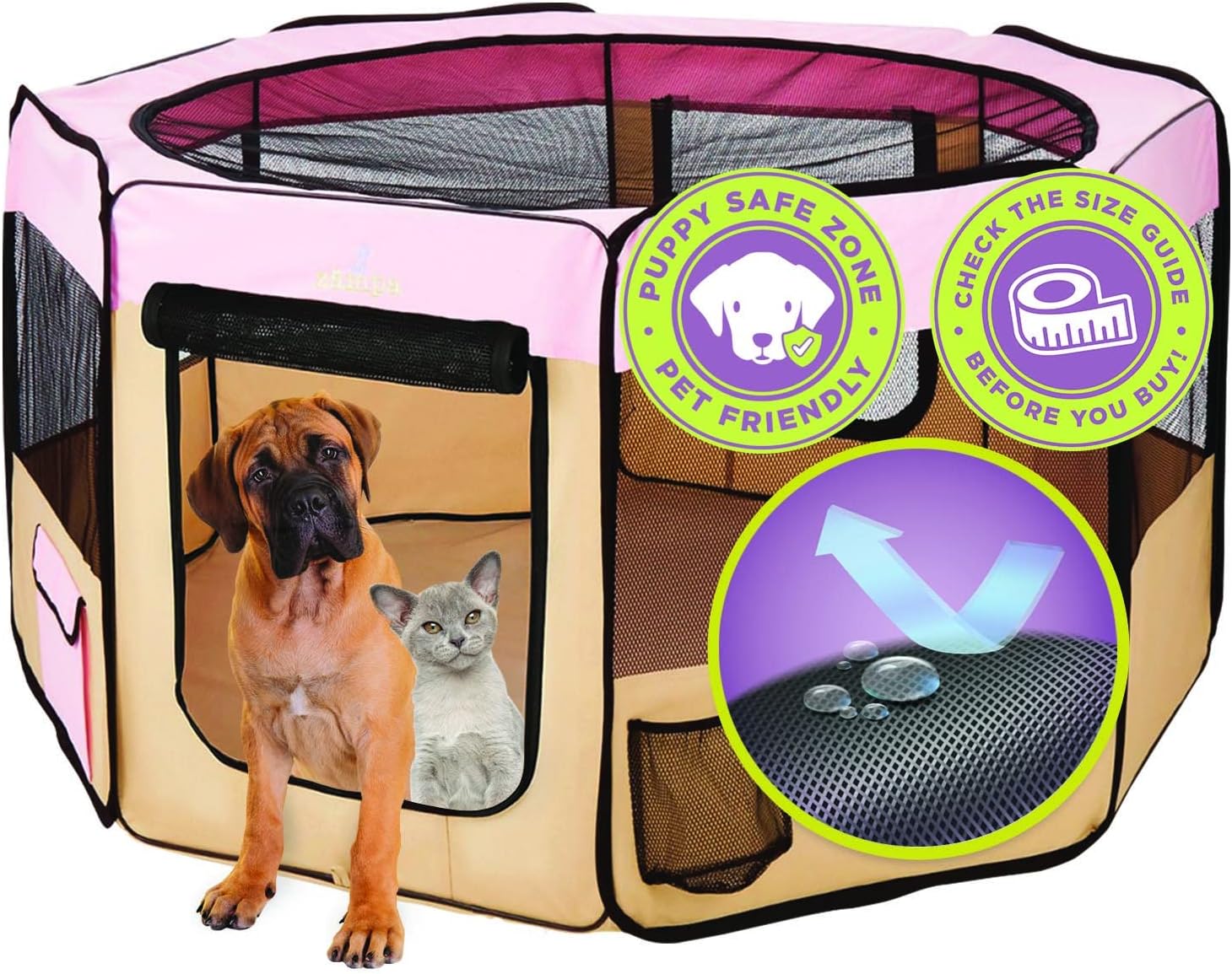 Zampa Pet Pop Up Dog Playpen Inside or Outdoor - Various Colours/Sizes - Image 12