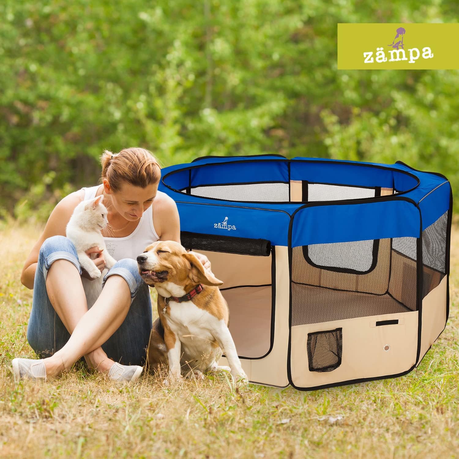 Zampa Pet Pop Up Dog Playpen Inside or Outdoor - Various Colours/Sizes - Image 5