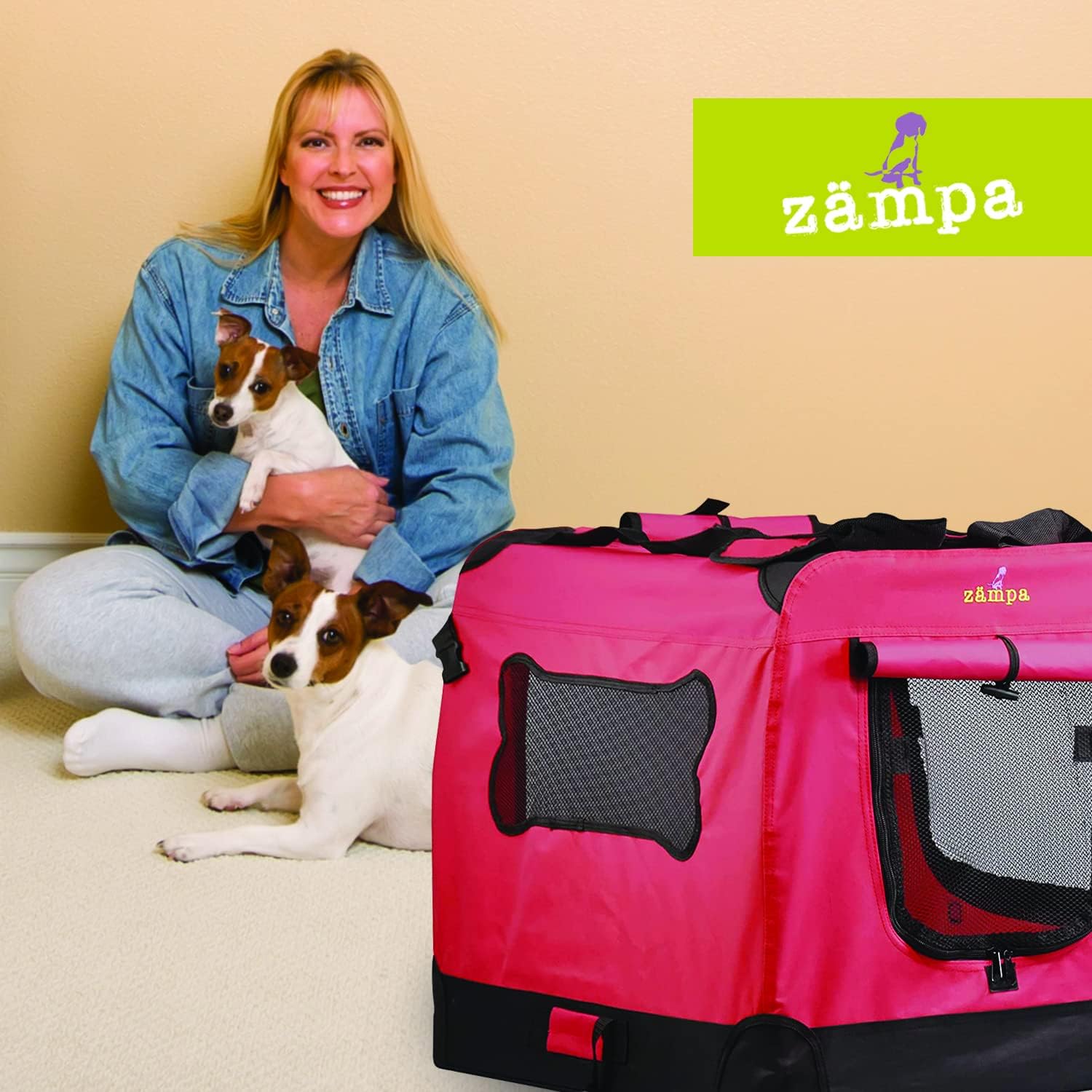 Zampa Portable Pet Crate – Great for Travel, Home and Outdoor - Red (XS) - Image 4