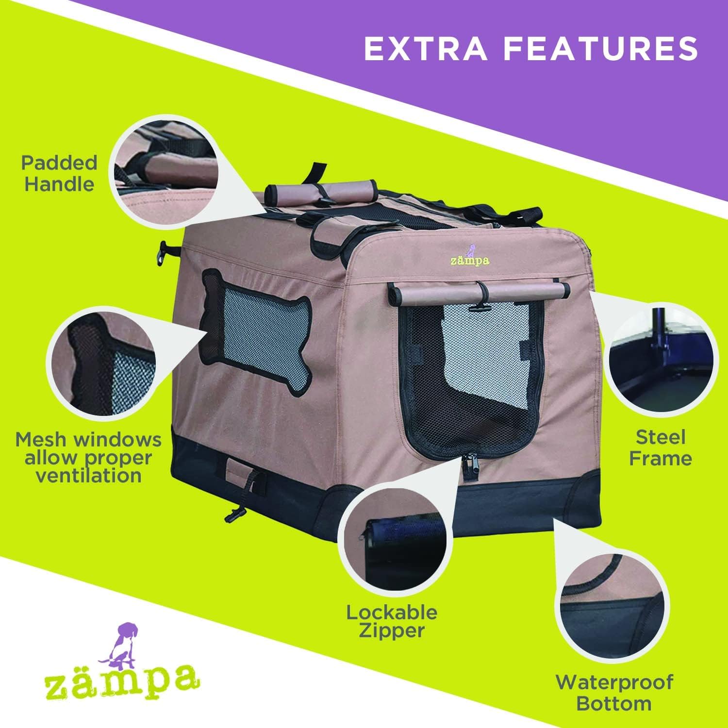 Zampa Portable Soft Dog Cat Pet Crate - Various Colours/Sizes - Image 10