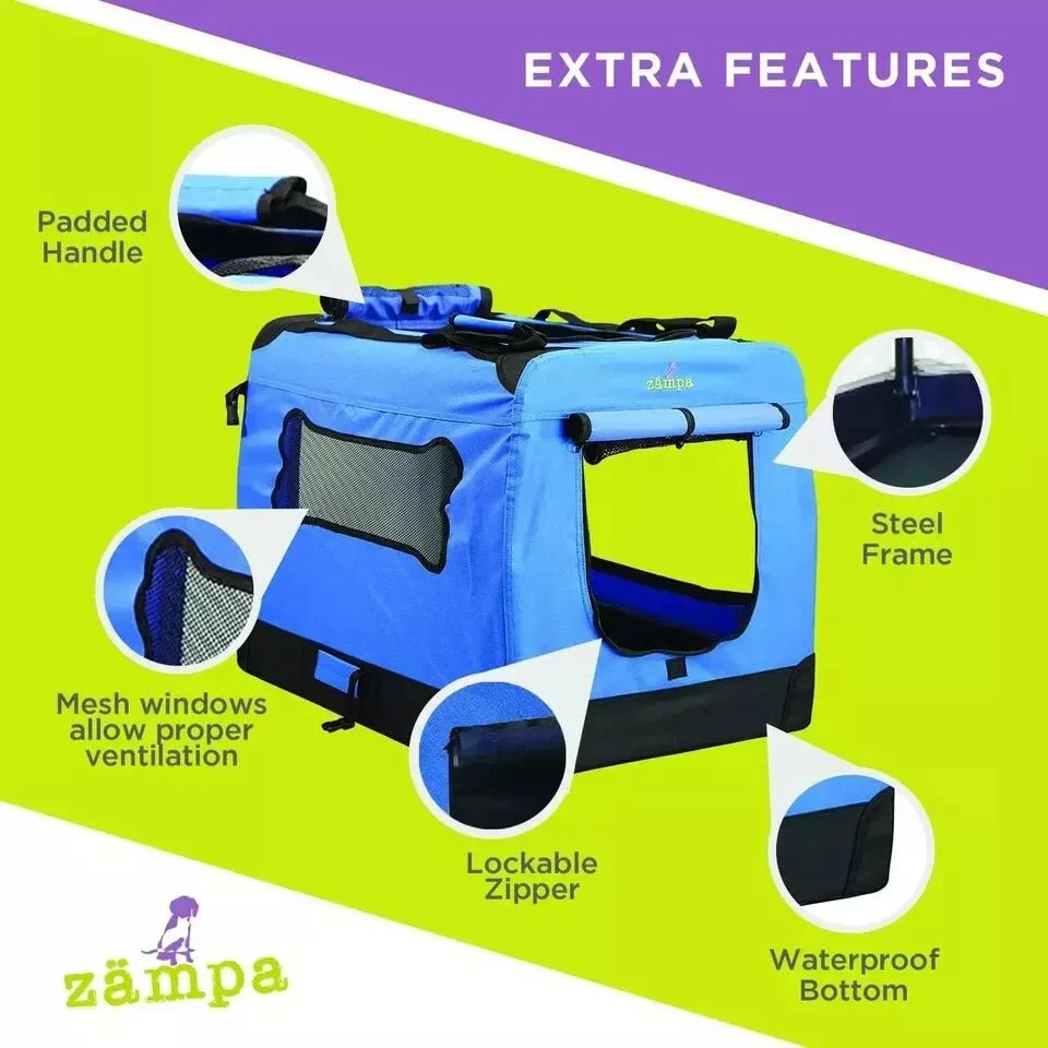 Zampa Portable Soft Dog Cat Pet Crate - Various Colours/Sizes - Image 3