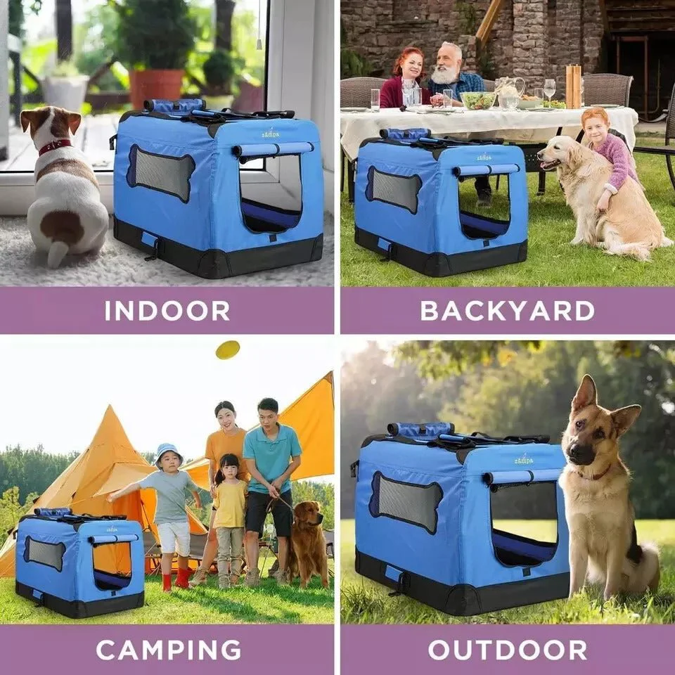 Zampa Portable Soft Dog Cat Pet Crate - Various Colours/Sizes - Image 4