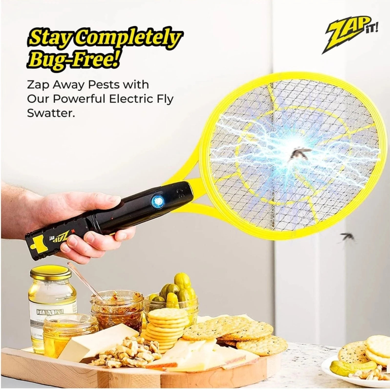 Zap It! Electric Fly Swatter Rechargeable Fly Zapper - Medium - Image 3