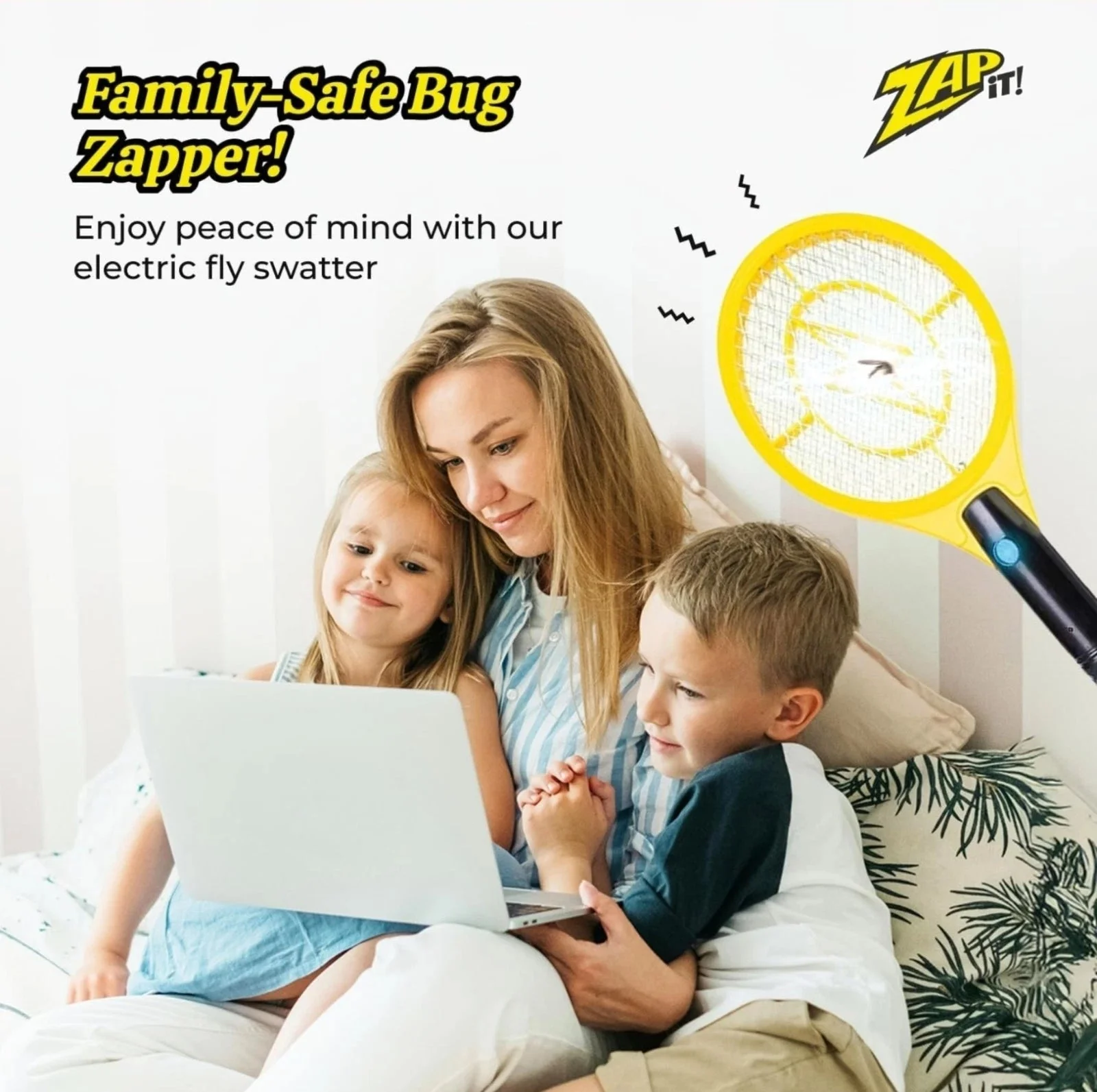 Zap It! Electric Fly Swatter Rechargeable Fly Zapper - Medium - Image 6