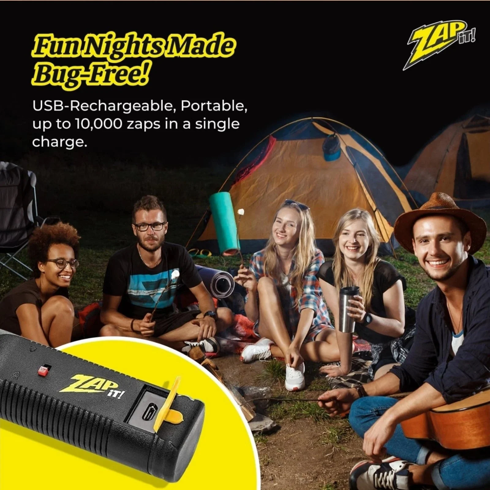 Zap It! Electric Fly Swatter Rechargeable Fly Zapper - Medium - Image 7