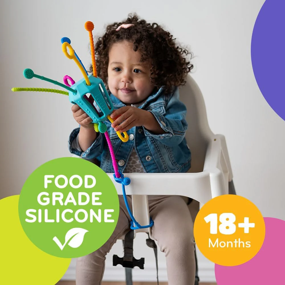 Zippee Pull String Sensory Activity Toy with Unique Textures & Sound-Producing Cords - Image 3