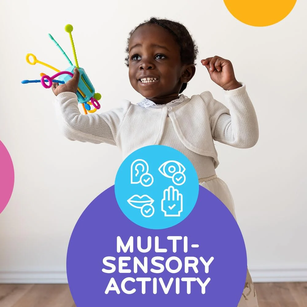 Zippee Pull String Sensory Activity Toy with Unique Textures & Sound-Producing Cords - Image 4