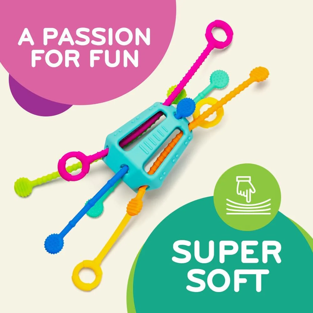 Zippee Pull String Sensory Activity Toy with Unique Textures & Sound-Producing Cords - Image 5