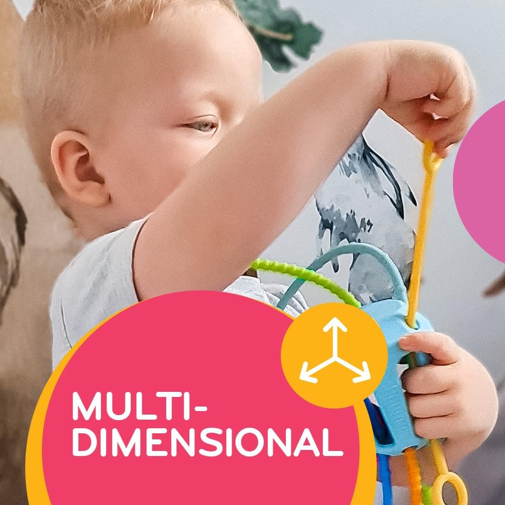 Zippee Pull String Sensory Activity Toy with Unique Textures & Sound-Producing Cords - Image 6