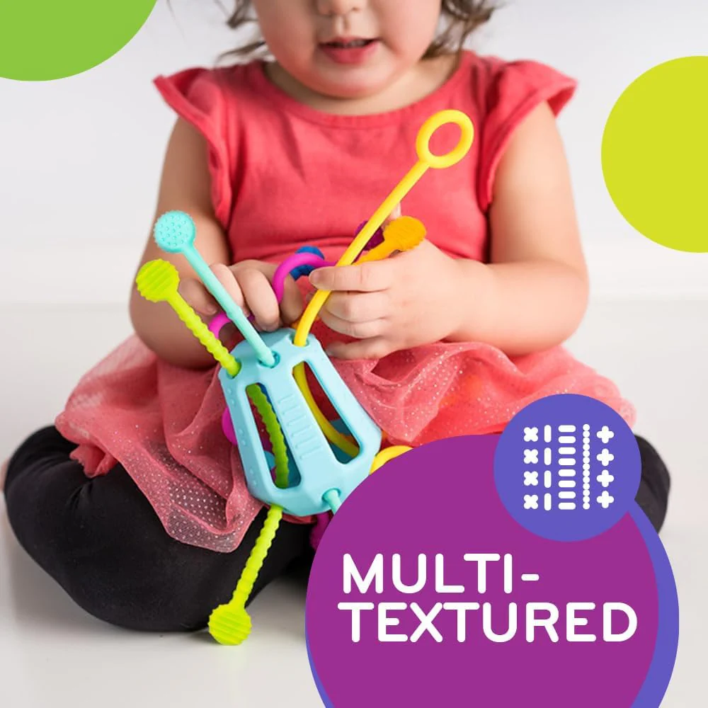 Zippee Pull String Sensory Activity Toy with Unique Textures & Sound-Producing Cords - Image 7