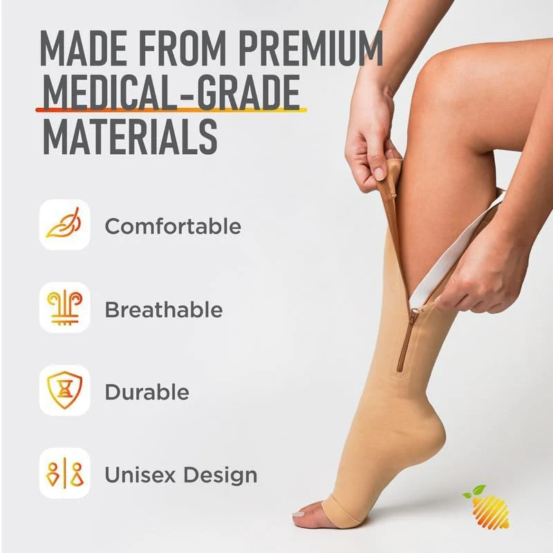 Zipper Compression Socks - Lemon Hero Health - Image 3