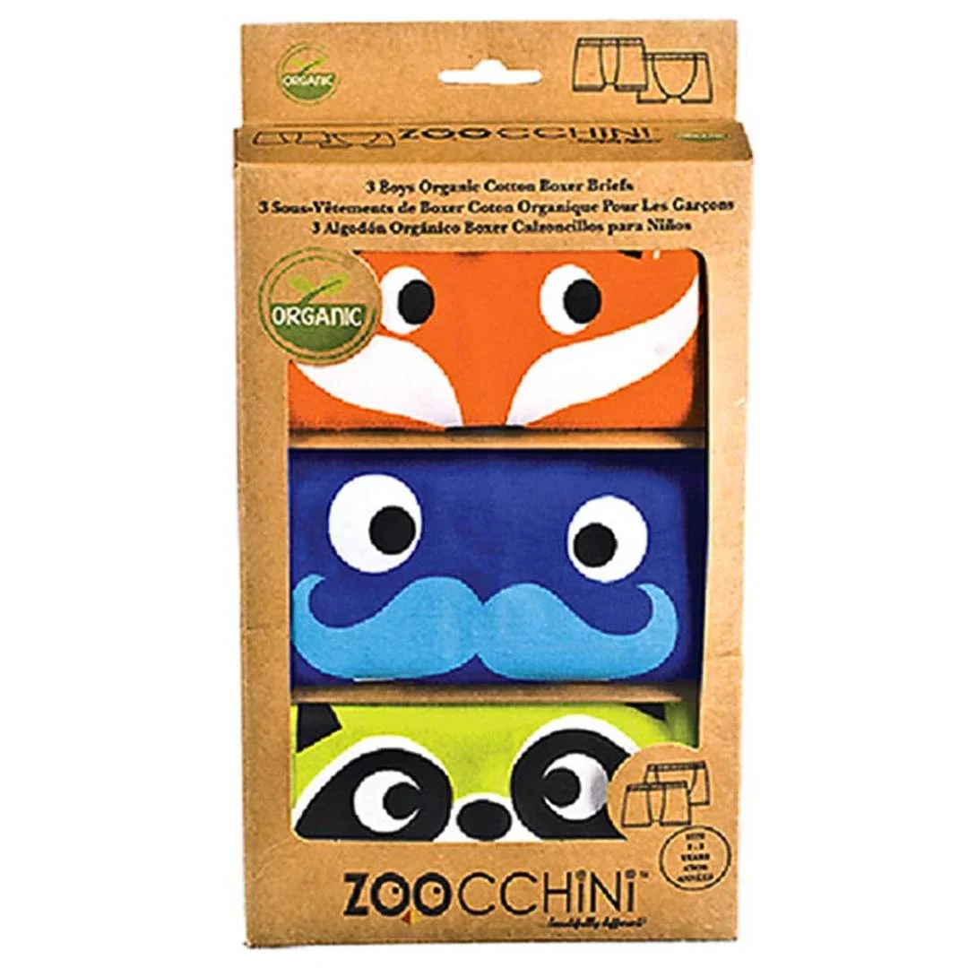 Zoocchini Crazy Critters Organic Boxers - 2-3YRS (3 Pack)