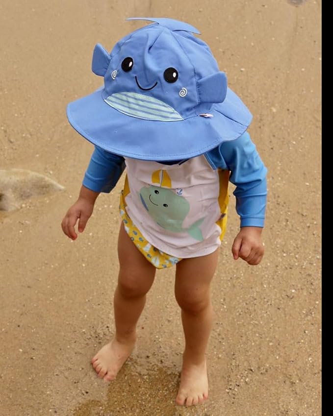 Zoocchini Unisex Baby Swim Diaper & Sunhat - Whale (12-24M) - Image 3